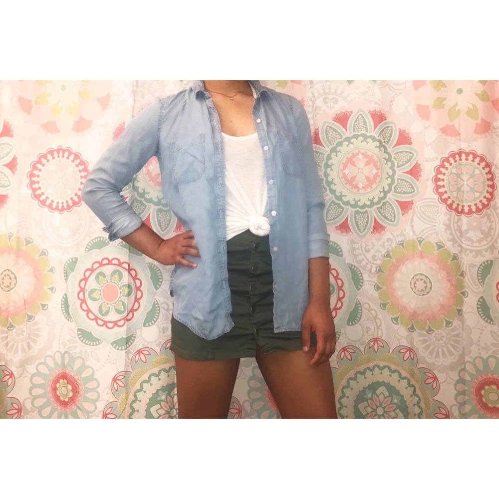 Chambray Long Sleeve Top